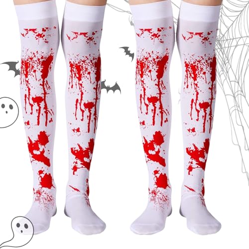 Lithyc 2 StüCk Halloweenblutsocken-Halloween-Blutige Socken-Cosplay-Halloween-Blutsocken-Lustig Und Gruselig-Geeignet FüR Maskeradepartys, UrlaubskostüMe von Lithyc