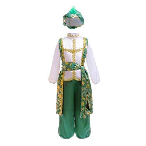 Lito Angels Arabischer Prinz Aladdin Kostüm für Jungen, Verkleidungsset 4-teilig mit Hut Hemd Hose Schärpe für Buchwoche Halloween Karneval Alter 8-9 Jahre 134 Lito Angels Arabischer Prinz Aladdin Kostüm für Jungen, Verkleidungsset 4-teilig mit Hut Hemd Hose Schärpe für Buchwoche Halloween Karneval Alter 8-9 Jahre 134 von Lito Angels