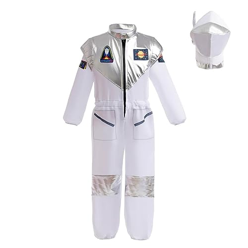 Lito Angels Astronaut Raum Raumfahrer Raum Raumanzug Kostüm Verkleidung mit Helm für Kinder Mädchen und Jungen Größe 12 Jahre 152, Weiß (Tag-Nummer 150) von Lito Angels