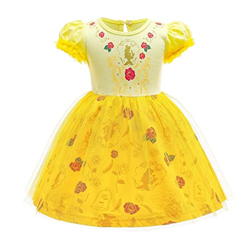 Lito Bngels Prinzessin Belle Kostüm Kleid für Kleinkind Mädchen, Die Schöne und das Biest Verkleidung Größe 12-18 Monate 86, Stil B von Lito Angels