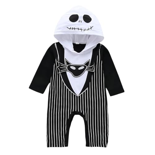 Lito Angels Jack Halloween Kostüm Kleidung Verkleidung mit Kapuze für Baby Jungen Größe 3-6 Monate 68, Schwarz von Lito Angels