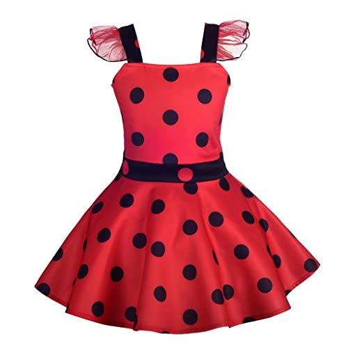 Lito Angels Kinder Mädchen Ladybug Marienkäfer Kostüm Polka Dots Kleid, Größe 12-18 Monate 86 (Tag-Nummer 80), Rot von Lito Angels