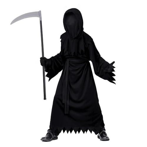Lito Angels Kinder Sensenmann Kostüm 11-12 Jahre Jungen Mädchen mit schwarzem Umhang, Kapuze, Handschuhen, Sense und Gürtel für Halloween, Karneval, Schule und Theater, Größe 152 Lito Angels Kinder Sensenmann Kostüm 11-12 Jahre Jungen Mädchen mit schwarzem Umhang, Kapuze, Handschuhen, Sense und Gürtel für Halloween, Karneval, Schule und Theater, Größe 152 von Lito Angels