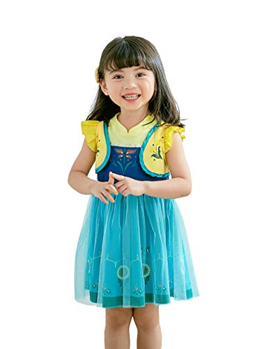 Lito Angels Kleinkind Mädchen Prinzessin Anna Kleid Eiskönigin Verkleiden Kostüm Casual Kurzarm Größe 18-24 Monate 92 von Lito Angels