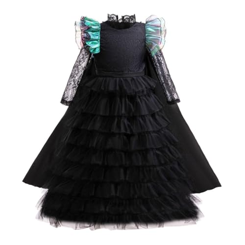 Lito Angels Hexenkostüm Elphaba für Mädchen Gothic Zauberin Verkleidung Schwarzes Tüllkleid mit Umhang Deluxe Ballkleid Halloween Karneval Fasching 8-9 Jahre 134 Lito Angels Hexenkostüm Elphaba für Mädchen Gothic Zauberin Verkleidung Schwarzes Tüllkleid mit Umhang Deluxe Ballkleid Halloween Karneval Fasching 8-9 Jahre 134 von Lito Angels