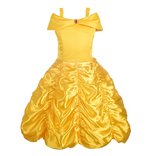 Lito Angels Prinzessin Belle Kostüm Kleid für Kinder Mädchen, Die Schöne und das Biest gelbes Verkleidung Größe 10-11 Jahre 146 von Lito Angels