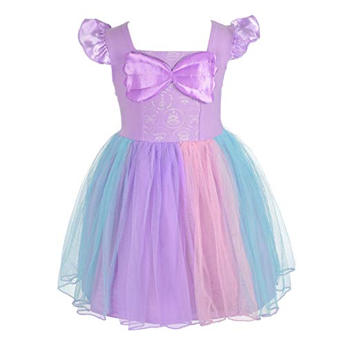 Lito Angels Prinzessin Meerjungfrau Kostüm Kleid für Kleinkind Mädchen, Lila Tüllkleid Verkleidung, Größe 3-4 Jahre 104 von Lito Angels