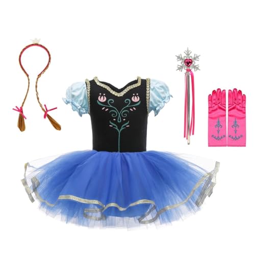 Lito Angels Prinzessin Anna Ballettkleid Ballerina Kostüm für Baby Mädchen, Ballett Kleid Tutu Tanzkleid mit Zubehör Größe 18-24 Monate, Blau von Lito Angels