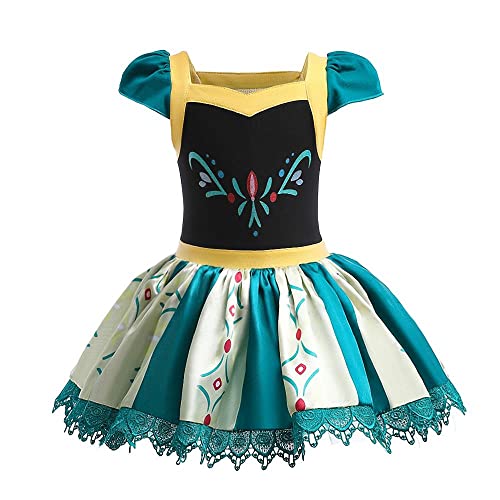 Lito Angels Prinzessin Anna Ballettkleid Ballerina Kostüm für Baby Mädchen, Eiskönigin Ballett Kleid Tutu Tanzkleid, Größe 18-24 Monate 92, Grün (Tag-Nummer 90) von Lito Angels