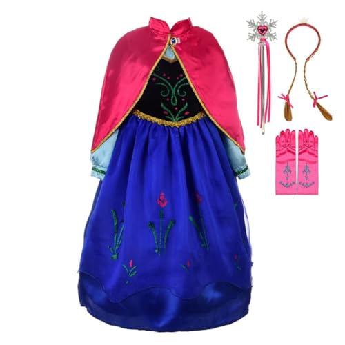 Lito Angels Prinzessin Anna Kostüm Kleid mit Umhang und Zubehör für Kinder Mädchen, Eiskönigin Prinzessinnenkleid Verkleiden, Größe 5-6 Jahre 116 Lito Angels Prinzessin Anna Kostüm Kleid mit Umhang und Zubehör für Kinder Mädchen, Eiskönigin Prinzessinnenkleid Verkleiden, Größe 5-6 Jahre 116 von Lito Angels