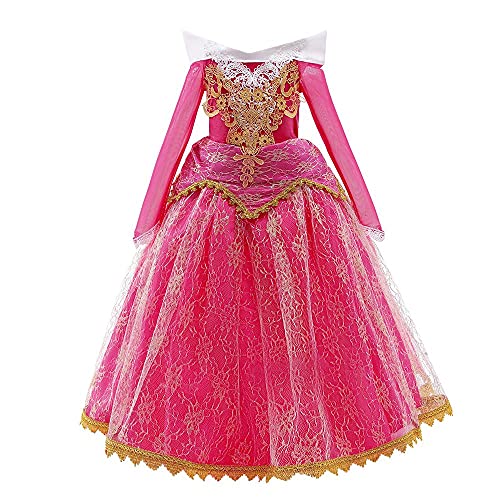 Lito Angels Prinzessin Aurora Kleid Kostüm Dornröschen Verkleidung für Kinder Mädchen Größe 11-12 Jahre 152, heißes Rosa von Lito Angels