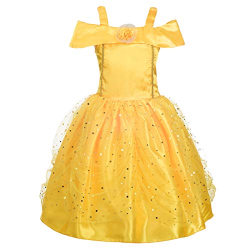 Lito Angels Prinzessin Belle gelbes Kleid Ballkleid Schöne und das Biest Kostüm Verkleiden für Kinder Mädchen Größe 8-9 Jahre 134, Stile B Lito Angels Prinzessin Belle gelbes Kleid Ballkleid Schöne und das Biest Kostüm Verkleiden für Kinder Mädchen Größe 8-9 Jahre 134, Stile B von Lito Angels