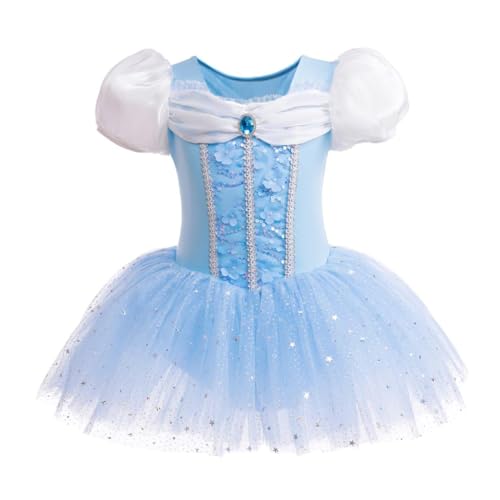 Lito Angels Prinzessin Cinderella Ballettkleid Ballerina Kostüm für Kinder Mädchen, Ballett Kleid Tutu Tanzkleid, Größe 5-6 Jahre 116 (Tag-Nummer 120) von Lito Angels