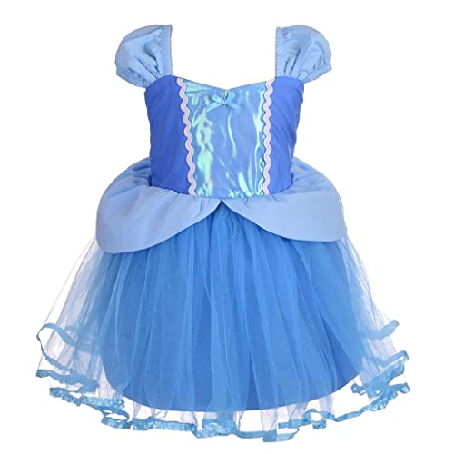 Lito Angels Prinzessin Cinderella Kleid für Kleinkind Mädchen, Aschenputtel Kostüm Party Verkleidung Geburtstagskleid, Größe 4-5 Jahre 110 von Lito Angels