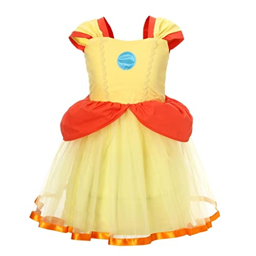 Lito Angels Prinzessin Daisy Kostüm Kleid Verkleidung für Baby Mädchen Größe 0-3 Monate 56 (Tag-Nummer 60) von Lito Angels