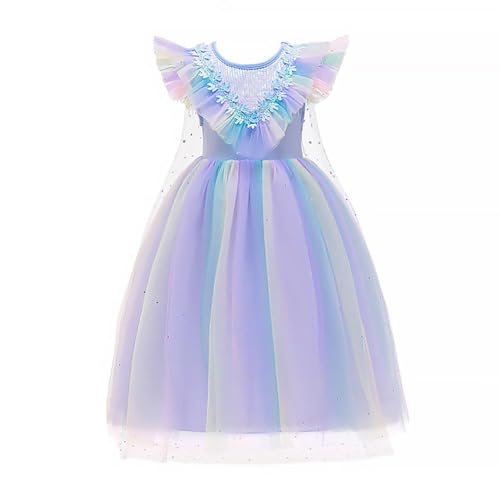 Lito Angels Prinzessin Einhorn Kostüm Kleid Verkleidung mit Umhang für Kinder Mädchen Größe 6-7 Jahre 122, Blau (Tag-Nummer 140) von Lito Angels