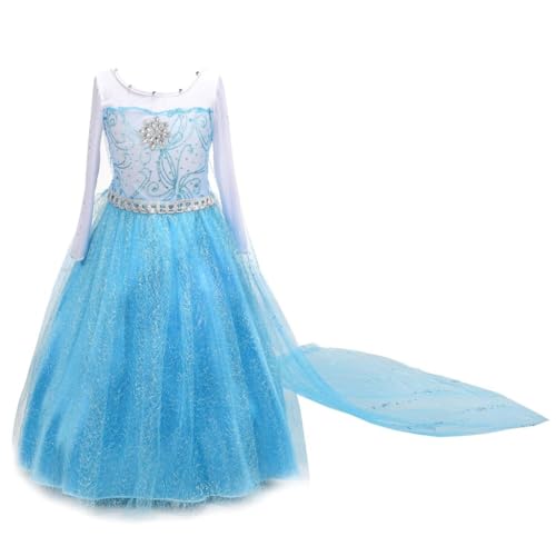 Lito Angels Prinzessin Kleid mit Schleppe für Kinder Mädchen, Kostüm Verkleidung Langarm Größe 5-6 Jahre 116 Stile F von Lito Angels