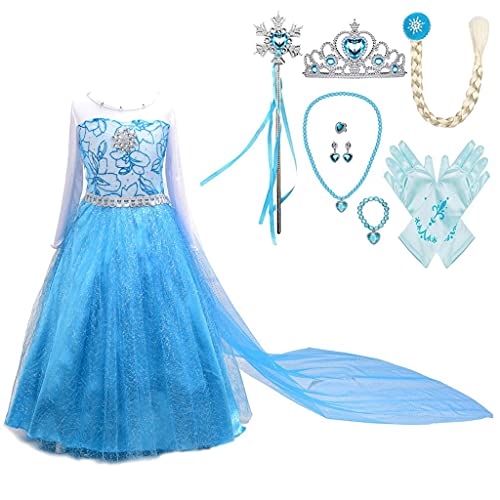 Lito Angels Prinzessin Kleid mit Schleppe und Accessoires für Kinder Mädchen, Kostüm Verkleidung Langarm Größe 11-12 Jahre 152 Stile E von Lito Angels