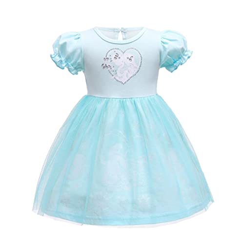 Lito Angels Prinzessin ELSA Kostüm Kleid für Kinder Mädchen, Eiskönigin Verkleidung Casual Sommerkleid, Größe 3-4 Jahre 104 von Lito Angels