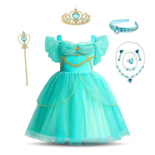 Lito Angels Prinzessin Jasmin Kleid Kostüm Karneval Verkleidung mit Stirnband und Zubehör für Kleinkind Mädchen Größe 12-18 Monate 86 von Lito Angels