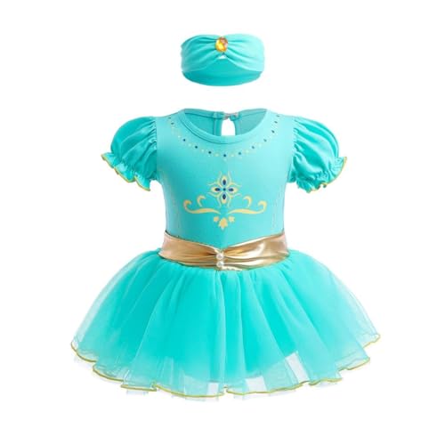 Lito Angels Prinzessin Jasmin Kostüm Kleid Verkleidung für Baby Mädchen, Body Strampler mit Stirnband Größe 0-3 Monate 56 von Lito Angels