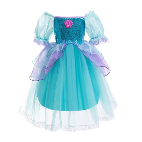 Lito Angels Prinzessin Meerjungfrau Arielle Kostüm Kleid Verkleidung für Kinder Mädchen Größe 5-6 Jahre 116 von Lito Angels