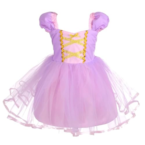 Lito Angels Prinzessin Rapunzel Kleid für Baby Mädchen, Party Kostüm Verkleidung Geburtstagskleid, Größe 12-18 Monate 86 von Lito Angels