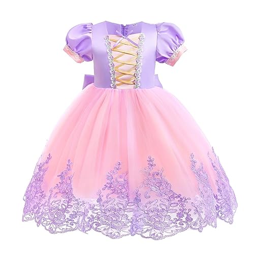 Lito Angels Prinzessin Rapunzel Kostüm Kleid Verkleidung für Baby Mädchen Größe 12-18 Monate 86, Violett (Tag-Nummer 80) von Lito Angels