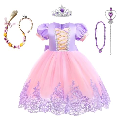 Lito Angels Prinzessin Rapunzel Kostüm Kleid Verkleidung für Baby Mädchen Größe 12-18 Monate 86, Violett (Tag-Nummer 80) von Lito Angels