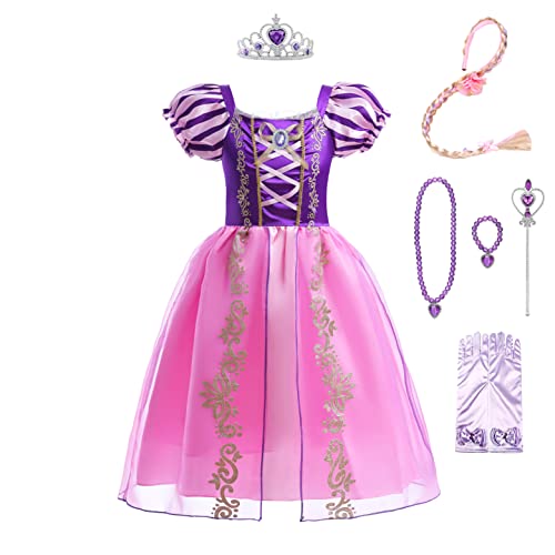 Lito Angels Prinzessin Rapunzel Kostüm Kleid Verkleidung mit Zubehör für Baby Mädchen Größe 12-18 Monate 86, Lila von Lito Angels