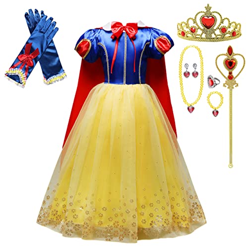 Lito Angels Prinzessin Schneewittchen Kleid Kostüm Verkleidung mit Umhang und Zubehör für Kinder Mädchen, Größe 12 Jahre 152, Stil C von Lito Angels