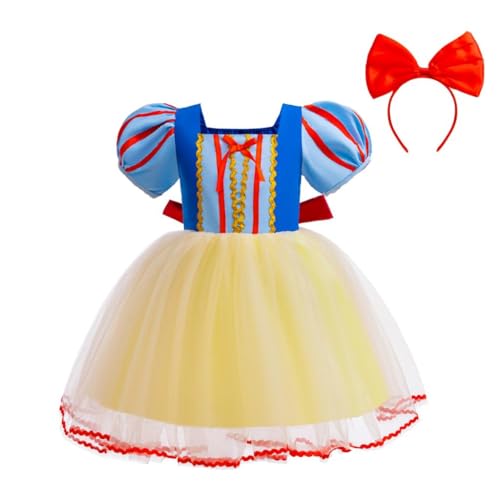 Lito Angels Prinzessin Schneewittchen Kleid mit Stirnband für Baby Mädchen, Party Kostüm Verkleidung, Größe 18-24 Monat 92 von Lito Angels