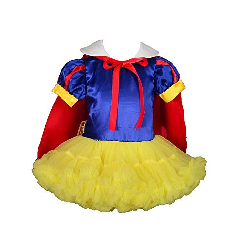 Lito Angels Prinzessin Schneewittchen Kostüm Kleid für Baby Mädchen Ballett Tutu Rock Verkleidung mit Umhang Größe Gr. 9-12 Monate 80 von Lito Angels