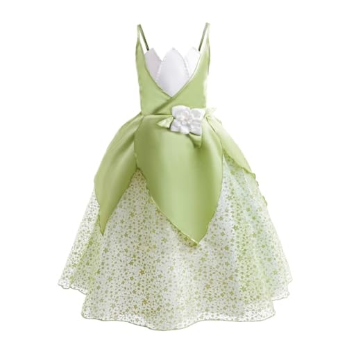 Lito Angels Prinzessin Tiana Kostüm Kleid Verkleidung für Mädchen Kinder, Größe 10-12 Jahre 146 152, Grün (Tag-Nummer 140) von Lito Angels