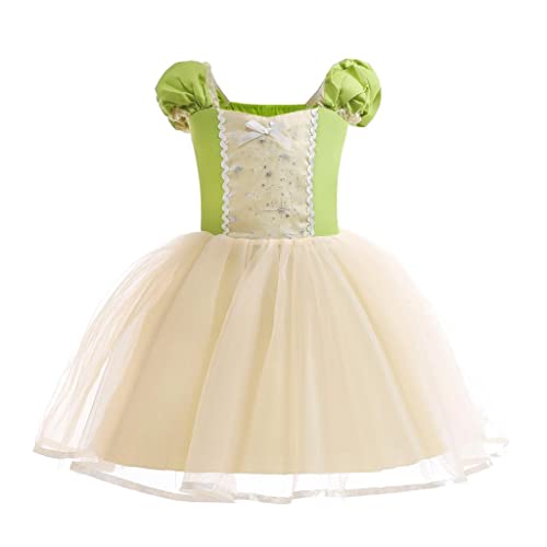 Lito Angels Prinzessin Tiana Kostüm Kleid Verkleidung mit Zubehör für Baby Mädchen, Größe 12-18 Monate 86 von Lito Angels