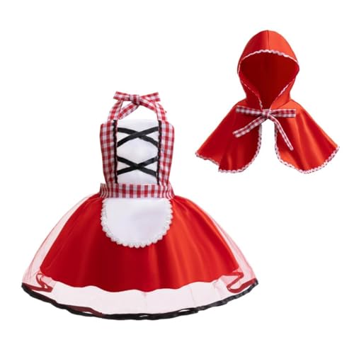 Lito Angels Rotkäppchen Kostüm Kleid Verkleidung mit Umhang mit Kapuze für Baby Mädchen Größe 12-18 Monate 86 von Lito Angels