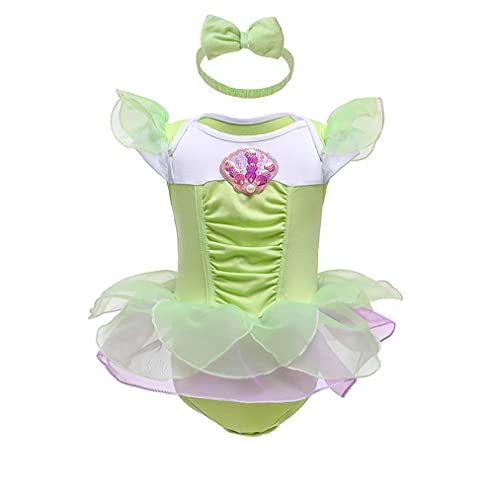 Lito Angels Tinkerbell Kleid mit Stirnband für Baby Mädchen, Body Strampler Kostüm Verkleidung, Größe 18-24 Monate 92, Grün von Lito Angels