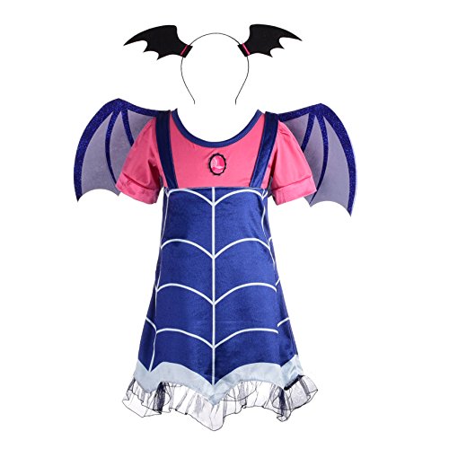 Lito Angels Kostüm Kleid Verkleidung für Kleinkind Mädchen mit Fledermausflügel Haarreifen und Flügel, Größe 5-6 Jahres 116, B von Lito Angels