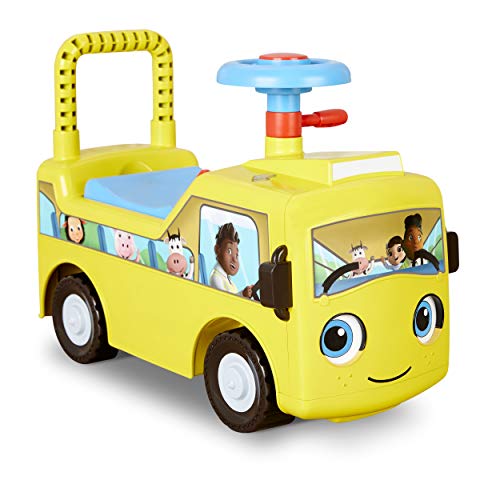 Little Baby Bum - Buster Rutschfahrzeug - gelbes Rutschauto Spielzeug-Bus, Lauflernwagen in Bus-Form mit Soundfunktion. von Little Baby Bum