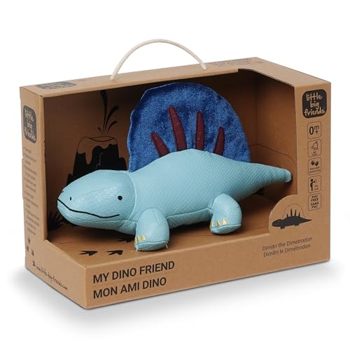 Little Big Friends Dino Friends | Stimuliert die Sinne mit Farben, Texturen und Einer klingelnden Glocke | Veganes Leder | Leicht zu reinigen | Dimitri der Dimetrodon von Little Big Friends