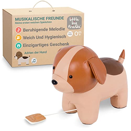Little Big Friends Musical Friends | Musikalisches Schnurzug-Spielzeug für Babys | Besonderes Stofftier | Leicht zu reinigen | hypoallergen | Adrien der Hund Little Big Friends Musical Friends | Musikalisches Schnurzug-Spielzeug für Babys | Besonderes Stofftier | Leicht zu reinigen | hypoallergen | Adrien der Hund von Little Big Friends