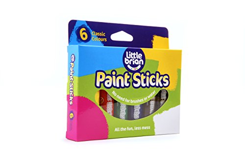 Little Brian LBPS10CA6 Paint Sticks Malstifte, Einzeln, farblich Sortiert, 6 Stück (1er Pack) von Little Brian