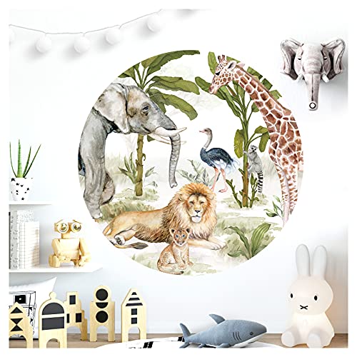 Little Deco Wandtattoo Wandaufkleber Wandsticker Kinderzimmer Tiere Wald Löwe Giraffe Wanddeko Mädchen Junge Spielzimmer Tapete selbstklebend Bild 120 cm DL619 von Little Deco