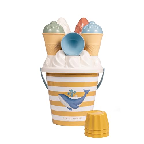 Little Dutch 2012315 Sandspielzeug Eimer Set Eis 14-teilig - Ocean Dreams blau von Little Dutch