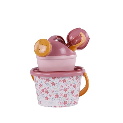 Little Dutch 2014446 Strandset Eimerset 5-teilig - Pink Flowers von Little Dutch