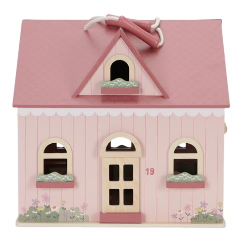 Little Dutch 7116 FSC Holz Puppenhaus tragbar rosa von Little Dutch