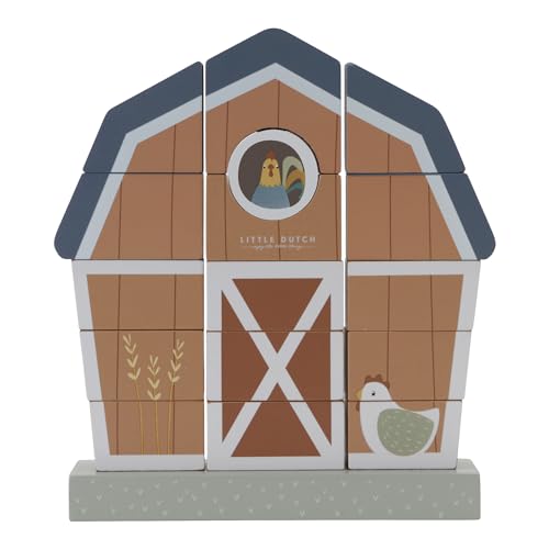 Little Dutch 7144 FSC Holz Stapelspiel Steckspiel Bauernhaus - Little Farm von Little Dutch