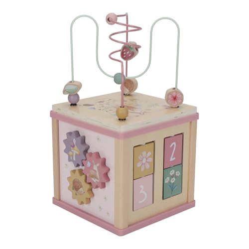 Little Dutch 7331 FSC Holz Aktivitäten-Würfel Motorikschleife - Fairy Garden rosa von Little Dutch