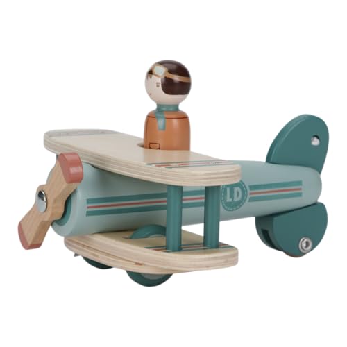 Little Dutch 8020 FSC Holz Flugzeug mit Spielfigur 2-teiliges Set - blau von Little Dutch