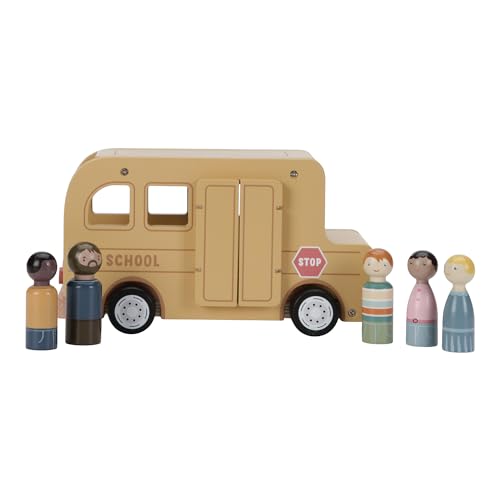 Little Dutch 8023 FSC Holz Schulbus Set 6-teilig von Little Dutch